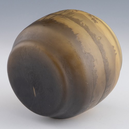 68 - A 1920s Art Nouveau d'Argental cameo vase, with moulded 'D'ARGENTAL' mark and description 'Les trois... 