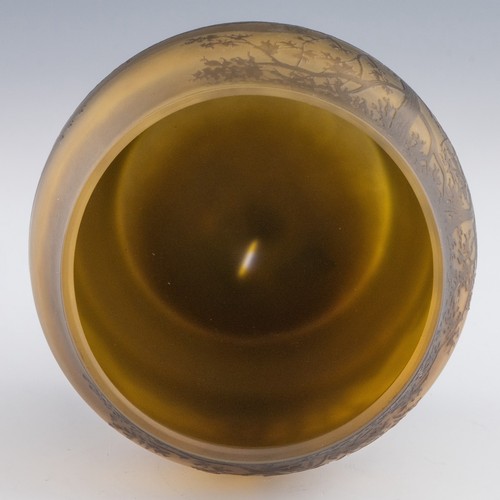 68 - A 1920s Art Nouveau d'Argental cameo vase, with moulded 'D'ARGENTAL' mark and description 'Les trois... 