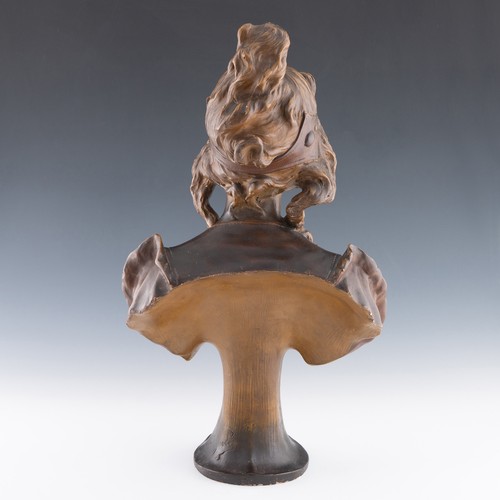 28 - A patinated terracotta sculpture 'Cleopatre' by Henri Jacobs, c.1905-10, with bronzed patination, wi... 