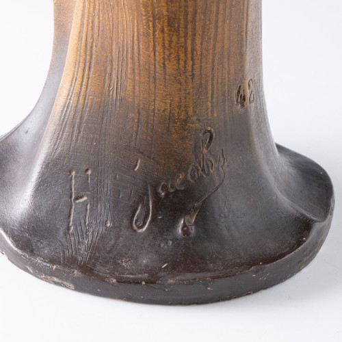 28 - A patinated terracotta sculpture 'Cleopatre' by Henri Jacobs, c.1905-10, with bronzed patination, wi... 