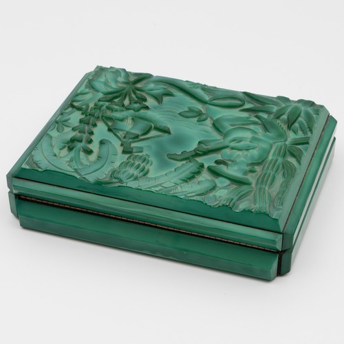 malachite cigarette box Bonhams : An early 20th century cream onyx and banded the yellow metal hinge stamped HG&S Art Deco Malachite Glass Ashtray