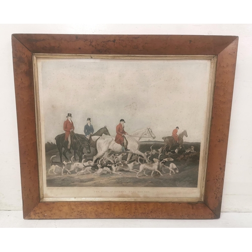 169 - Antique Lithograph  The Earl of Derby Stag Hounds, engraved by R. Woodman, pub 1823 (some foxing... 