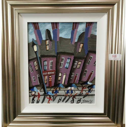 202 - JOHN ORMSBY, Bobby Byrnes, oil on board, white mount, silver frame, signed btm right, 48cm x 43cmW