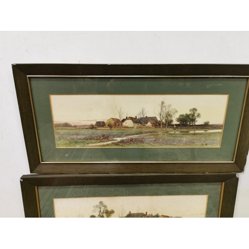 212 - Pair of Victorian watercolours  signed S Sinclair  English Cottages with rivers (foxed paper), gre... 