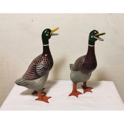 239 - Matching Pair of modern metal Ducks, nicely painted, 40cmH