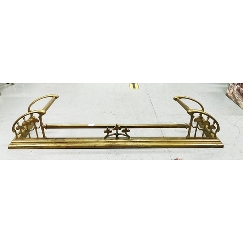 360 - Art Deco Style Brass Fire Fender, (1.23m inside width)