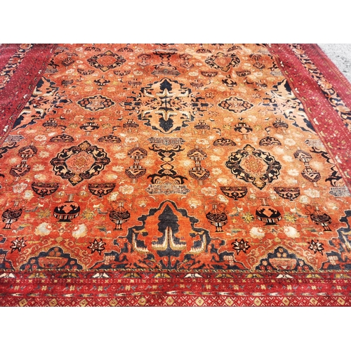 365 - Fine Turkman Carpet, deep rich red ground with an all over treasure pattern, all natural dyes, made ... 