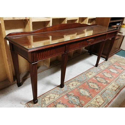 103 - Large Adams Style Serving Table, the shaped gallery over the rectangular shaped top and fluted friez... 