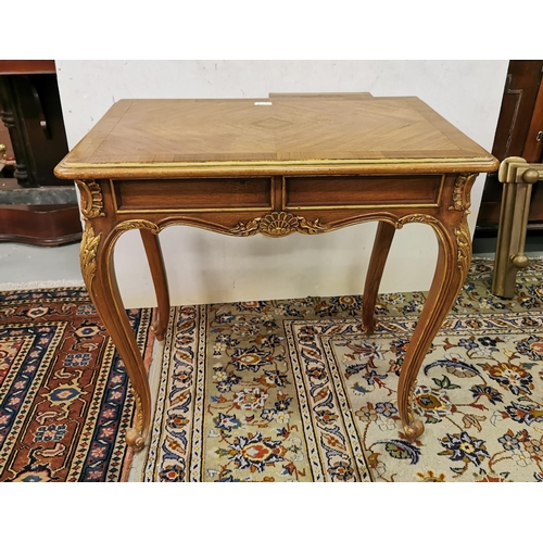 110 - Decorative French Walnut Centre Table, the rectangular top having gilded borders, on cabriole legs ... 