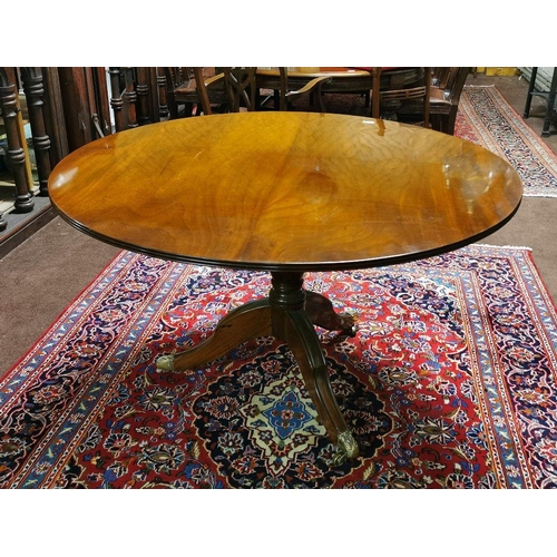 114 - An early 20thC Circular Mahogany Dining / Centre Table, in fine french polished condition, supported... 