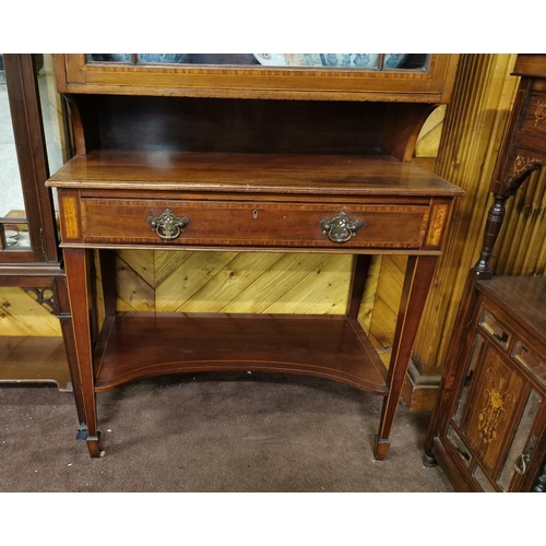 119 - Fine Quality Inlaid Edw. Mahogany Tall Display Cabinet/Bookcase, with a single astragal glazed door ... 