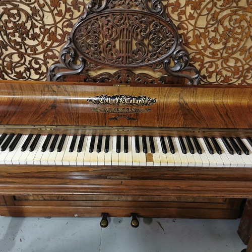 128 - Collard & Collard London Upright Piano, in a fine rosewood frame, with brass candle sconces, sold b... 