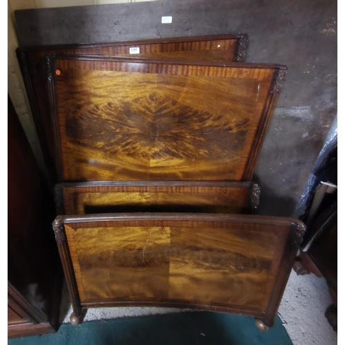 139 - Matching Pair of Mahogany Single Bed Frames incl. irons, each 3ft wide (head-boards 118cmH), also 2 ... 