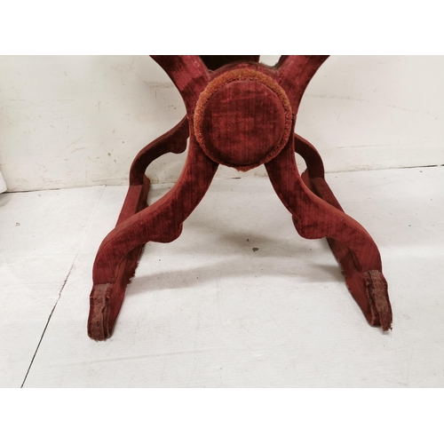 22 - Italian Throne Armchair, possibly 17th Century, covered with red velvet fabric, fringes and braiding... 