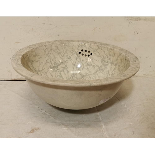 232 - Victorian Doulton Ceramic Washbasin, cream with blue speckles, in very good condition , Dia 44cm x 2... 