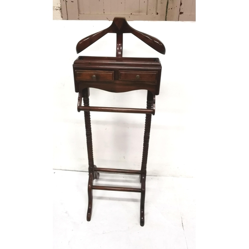 45 - Modern Mahogany Suit Stand, 131cmH