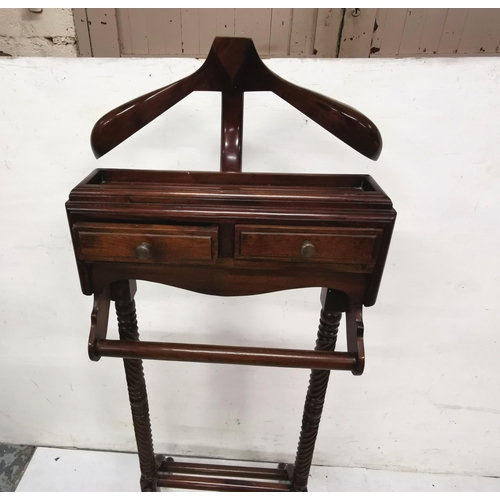 45 - Modern Mahogany Suit Stand, 131cmH