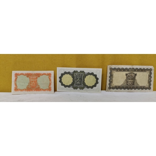 461 - 3 X Lady Lavery Series Irish Bank Notes -  10sh (1957), £1 (1976), £5 (1970), (£1 is uncirculated, a... 