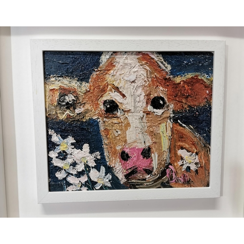 521 - DEBORAH DONNELLY (Dublin Artist), Daisy  (the cow!), 48cm x 53cm