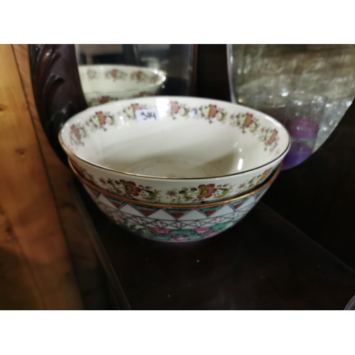 314 - 3 pairs of decorative porcelain Wall Plates (incl. 1 Copeland blue and white) & 3 china fruit bowls,... 