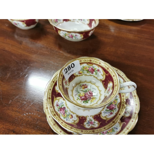 280 - Royal Albert Lady Hamilton Tea Set, 12 place settings (38 Pieces), all in perfect condition, inclu... 