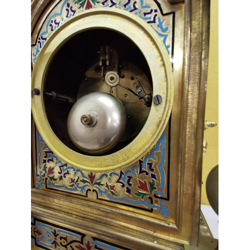 483 - 19thC Renaissance style ormolu and enamel Mantle Clock, dated 1898, stamped M.F, 41cmH x 22cmW x 17c... 