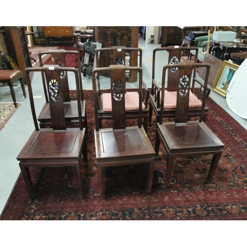 56 - Matching Set of 6 Chinese Style Hardwood Dining Chairs, including a pair of carvers, all in very goo... 