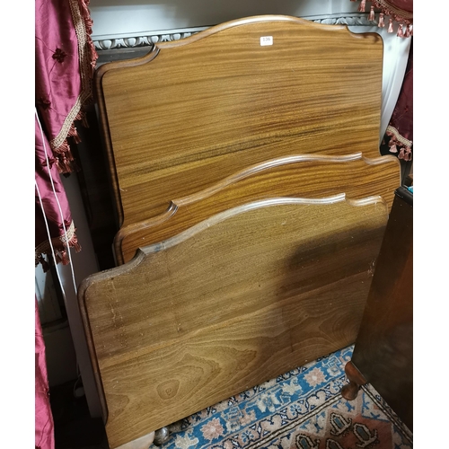 136 - Pair of mahogany Bed Ends, irons, each 3ft wide (full panels)