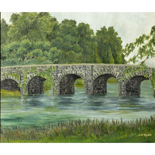 150 - JAMES McKEVITT, Over the Bridge, in a gilt frame 60cmH x 70cmW