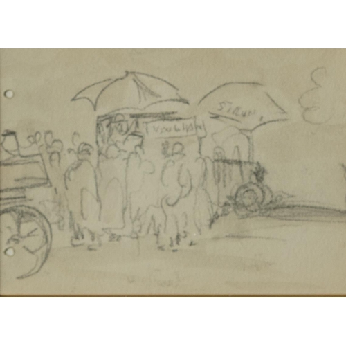 160 - JACK B. YEATS RHA 1871  1957, Pencil Sketch (from the Artists Rowney Sketch Book), 8 x 12cm, later... 