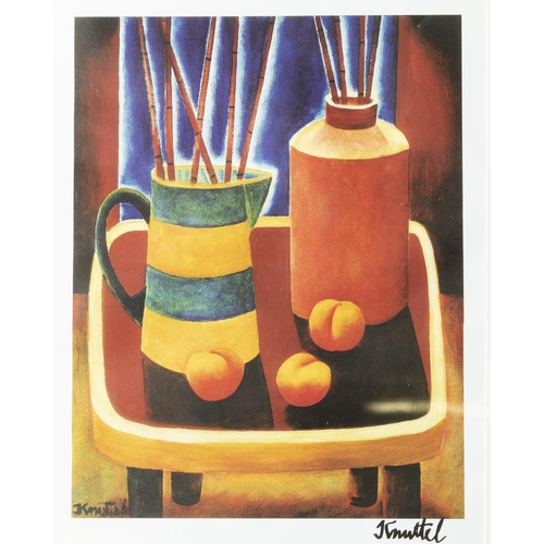 170 - GRAHAM KNUTTEL Still Life Print  Jug and Stoneware Jar, H73cm x W56cm