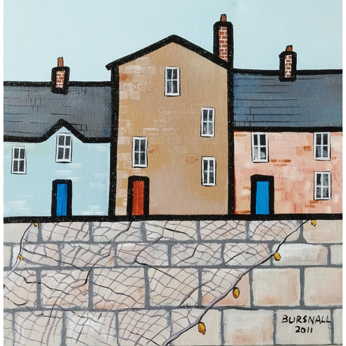 181 - BURNSALL, 2011, Dry Net (fishermans terraced cottages), 30cmH x 30cmW, in a contemporary white fr... 