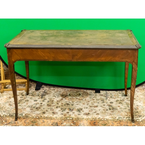 60 - French Bureau Plat, possibly 18thC, with a brown tooled leather top and fine decorative bronze / gil... 