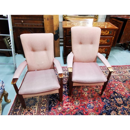 632 - Pair of Vintage Parker Knoll Armchairs (worn fabric and timber) (with the option of a 3rd chair)