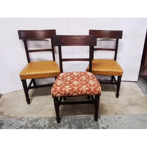 636 - 3 x bar-back mahogany Dining Chairs