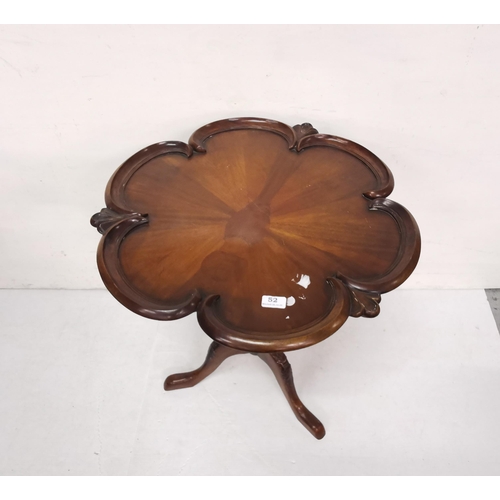 52 - Mahogany occasional table, with a shaped border, tripod base