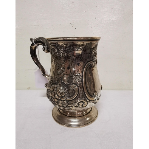 227 - Victorian English Silver Tankard, 13cmH, stamped A M, hallmarked 1884