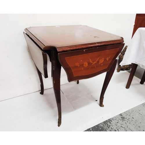 43 - Spanish Teak Occasional Table with shaped drop ends, on cabriole legs, brass toes, extends to 105cm ... 