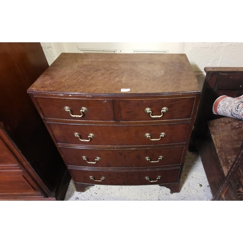 633 - Vintage Low-sized Chest of Drawers, with brass drop handles, size