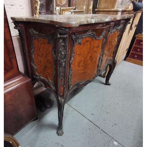 171 - Early 20thC French Side Cabinet, decorated with elaborate marquetry inlay and gilt/bronze mounts, gr... 