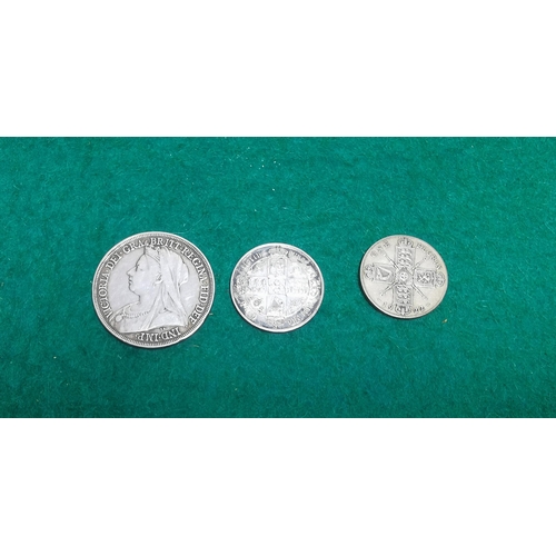 251 - One Silver Victoria Crown Coin 1896./ One Silver George V Florin Coin 1922./11.One Silver Victoria F... 