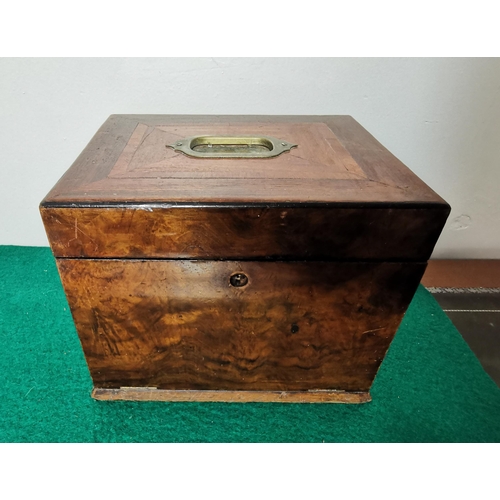 320 - Victorian Desktop Writing/Sewing Box, featuring both mahogany and burr walnut, the folding front rev... 