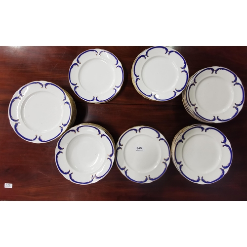 345 - Collection of Higgenbothom (Dublin) Dinner Ware including xx dinner plates and xx Soup Plates (40 in... 