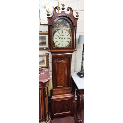 360 - Grandfather Clock by Robert Currer of Falkirk (Scotland), in a traditional Scottish mahogany case, t... 