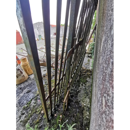 384 - Pair of old riveted flat bar Entrance Gates (suits a 10ft 10 opening), 6ft 3 high (these were exte... 