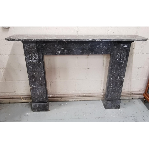 428 - Large Victorian St Annes Grey Marble Fireplace with corbels, 1.75cm (69) wide mantle, 1.22m (4ft) ... 