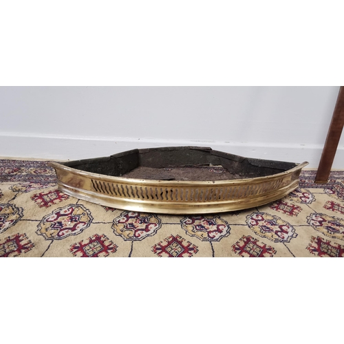 436 - Victorian Brass Ash Tray, pierced front (polished, tray damaged/worn), 58cmW x 30cmD