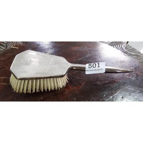 501 - Silver backed hair brush (Birmingham hallmark)