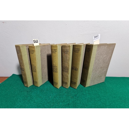 563 - W.B. Yeats - 6 Volumes (Scarce) - The Collected Works of W.B. Yeats. Printed at the Shakespeare Head... 