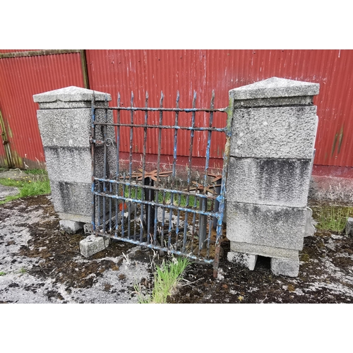 379 - Pair of Antique Granite Entrance Piers, with caps, rectangular shaped, each 5ft high x 2ft wide x 18... 